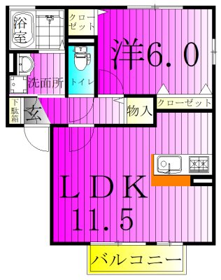 フルール・ロメリア 105号室 間取り