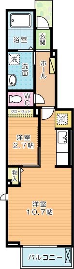 Ｊ・サクレ葛原Ⅰ 106号室 間取り