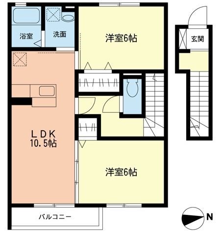 パシフィックハイツⅠ 202号室 間取り