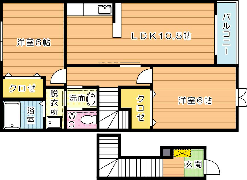 メゾン木屋瀬　Ｂ棟 間取り図