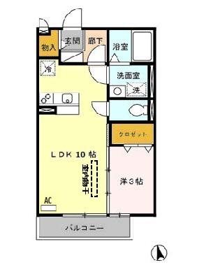グランシャレ経堂Ⅱ 間取り図