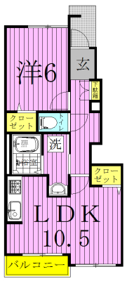オースティンハウスⅠ 102号室 間取り
