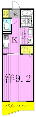 シャルマンⅡ 206号室 間取り