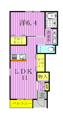 ランシール 102号室 間取り