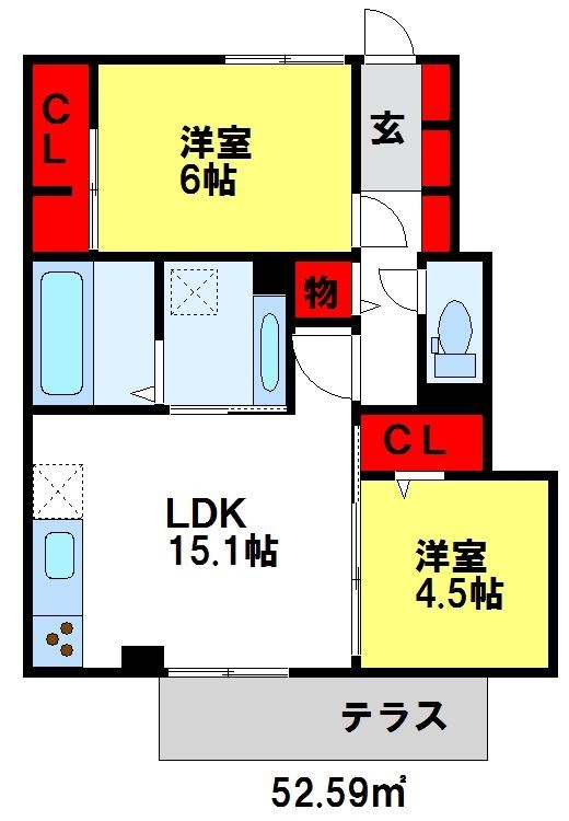 ルメート若葉Ⅱ 間取り