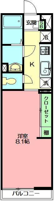 リブリ・シャトー・デ・ザール Ⅵ 105号室 間取り