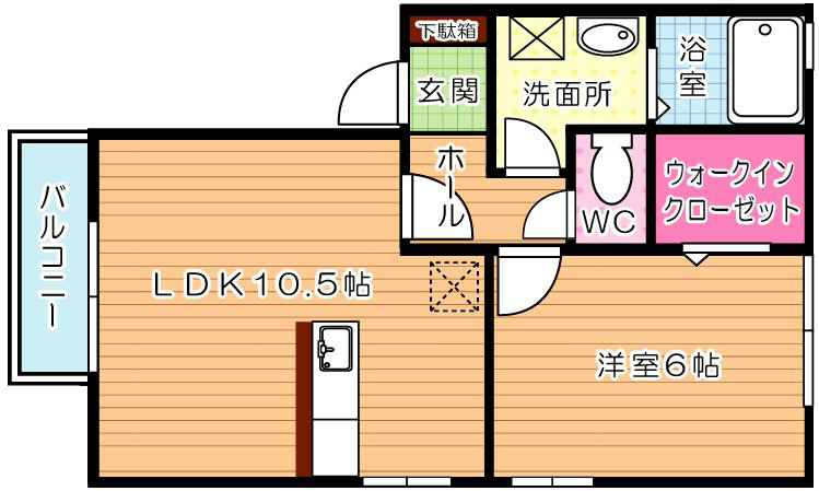 エデンナ　Ⅱ棟 102号室 間取り