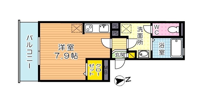 シトラスコートぶんごばし 102号室 間取り