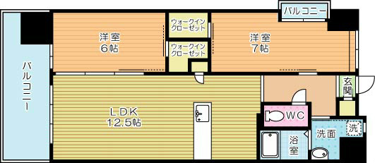 サンシャインキャナル小倉  1101号室 間取り