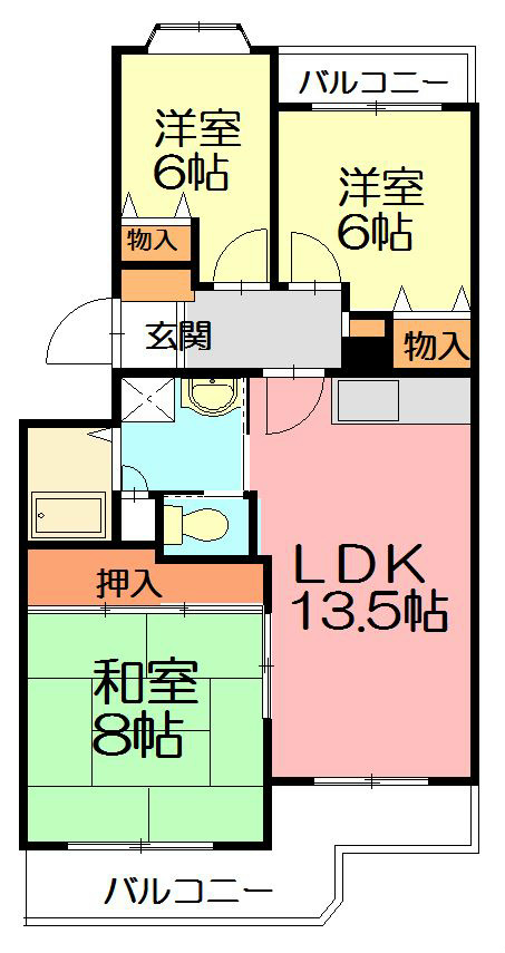 エクレール本鵠沼 301号室 間取り