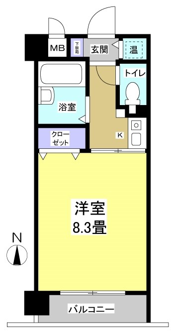 ブライティ助信 612号室 間取り