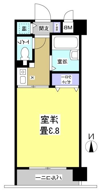 ブライティ助信 609号室 間取り