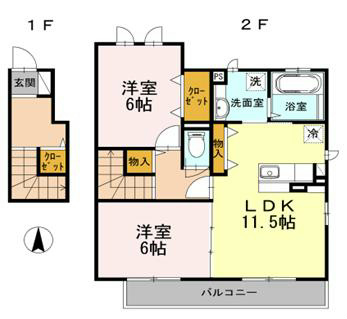 シンフォニーA 201号室 間取り