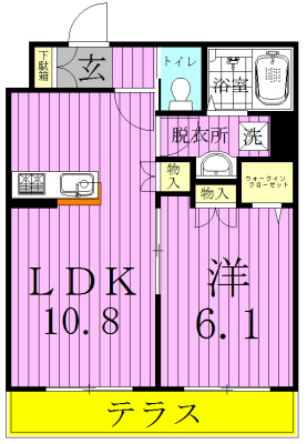 グランツ鎌ヶ谷ＷＥＳＴ 105号室 間取り