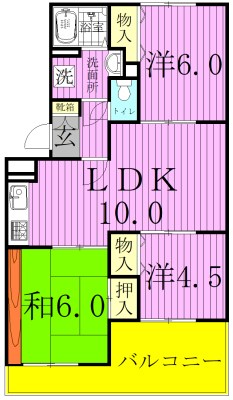 サニーハイツ 205号室 間取り