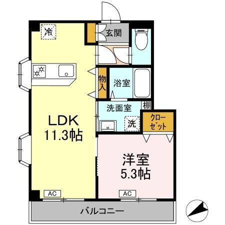 サンセットヒルズ壱番館 401号室 間取り
