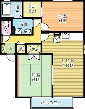 フローラ湯川Ａ棟  間取り図