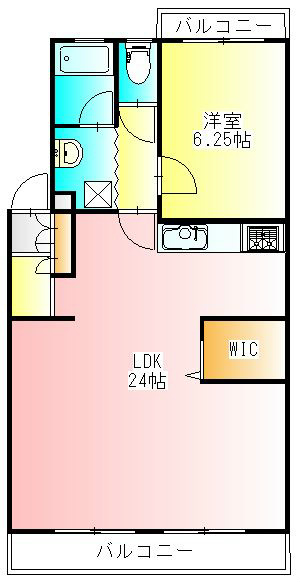 エクセルコート 401号室 間取り