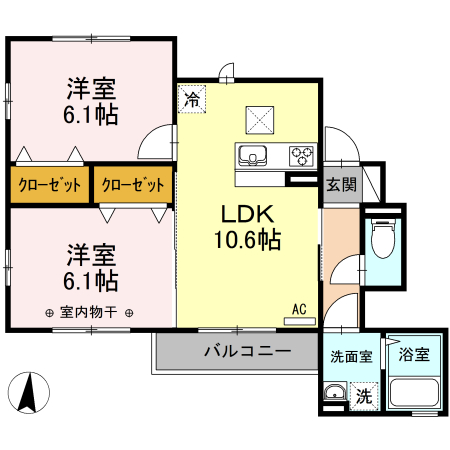 ラマージュⅥ 103号室 間取り