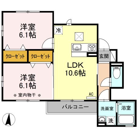ラマージュⅥ 103号室 間取り