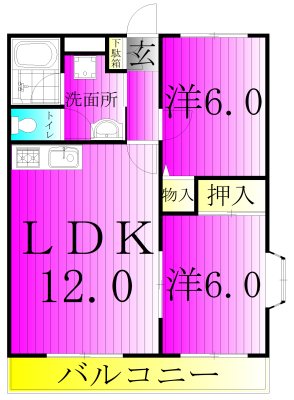 ベルレージュ南柏 101号室 間取り