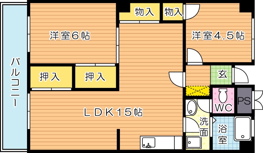 コーポ西鳴水 206号室 間取り