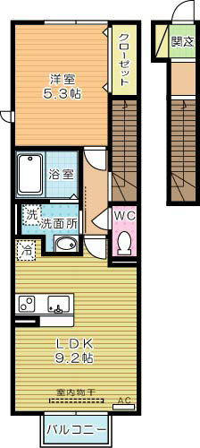 プランドール　B棟 210号室 間取り