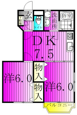 カーサ初石 101号室 間取り