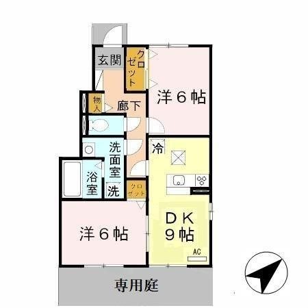 ローズコート野添Ａ棟 間取り図
