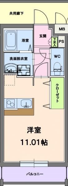 プラスオーダー 302号室 間取り