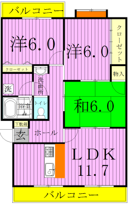 ハウス青山 206号室 間取り