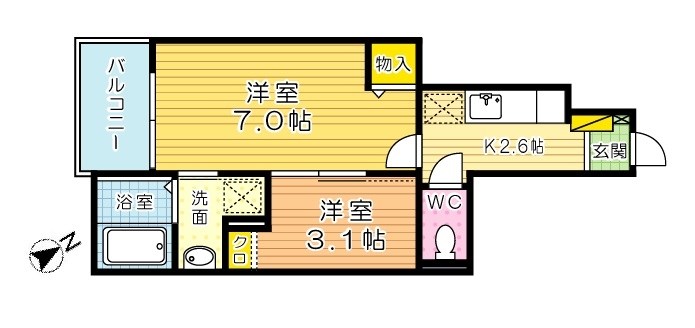 エクスクルーシブⅠ 102号室 間取り