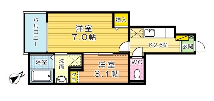 エクスクルーシブⅢ 105号室 間取り