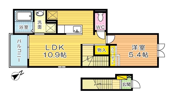 エクスクルーシブⅢ 201号室 間取り