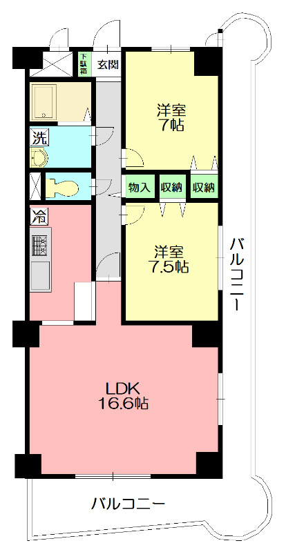 スクリップス 101号室 間取り