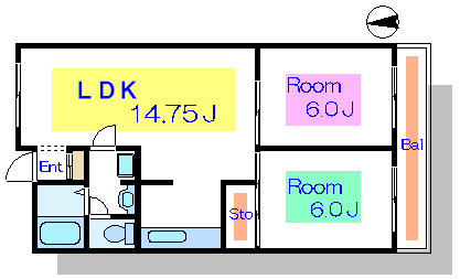 江北サニーハイツ   間取り図