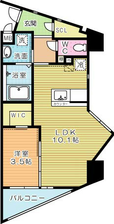 ウイングス重住 408号室 間取り