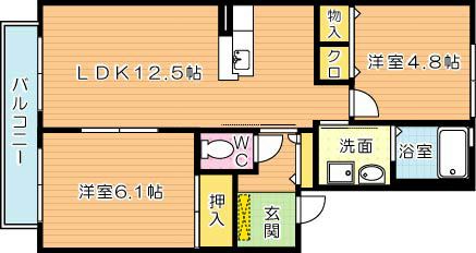 エトワールⅡ　 202号室 間取り