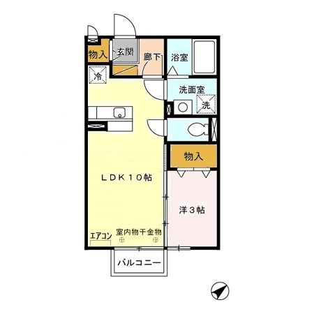 メルベーユパルⅡ 205号室 間取り