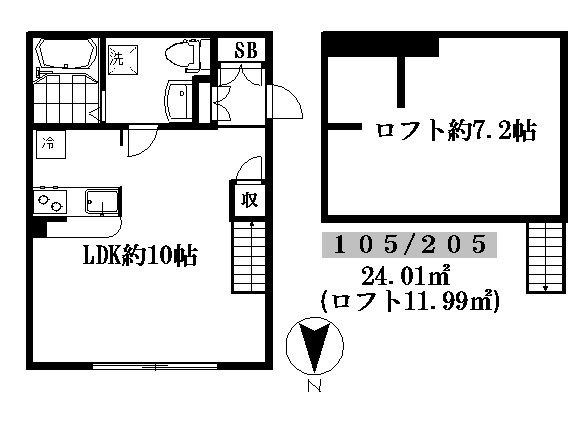 プリマ桜丘　壱番館 105号室 間取り