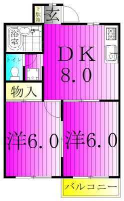 モンシェリー第二花島 202号室 間取り