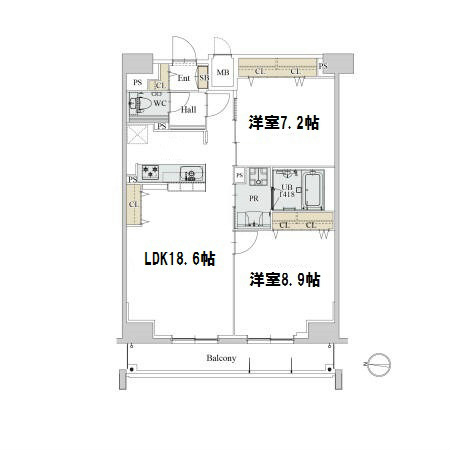 カスタリア新栄Ⅱ 間取り図