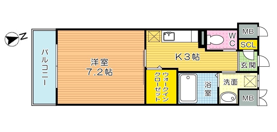ウイングス重住 605号室 間取り