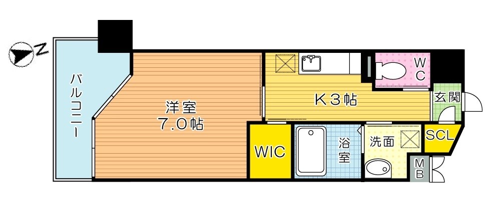 ウイングス重住 207号室 間取り