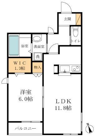 THE RESIDENCE 301号室 間取り