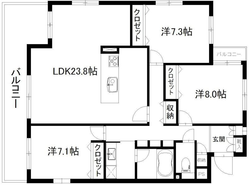 エスペランサ山手 302号室 間取り