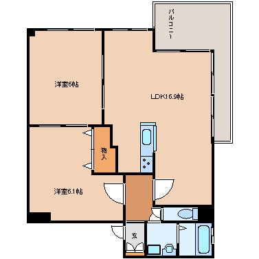 カルム竹林  201号室 間取り
