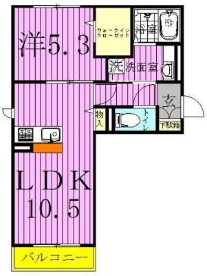 フルールおおたかの森 203号室 間取り