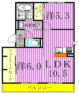 フルールおおたかの森 301号室 間取り