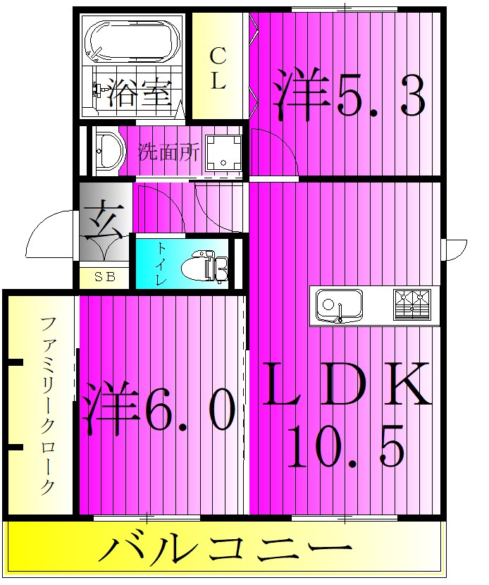 フルールおおたかの森 301号室 間取り